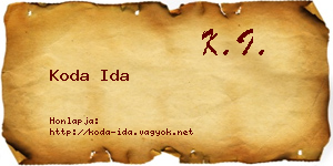 Koda Ida névjegykártya
